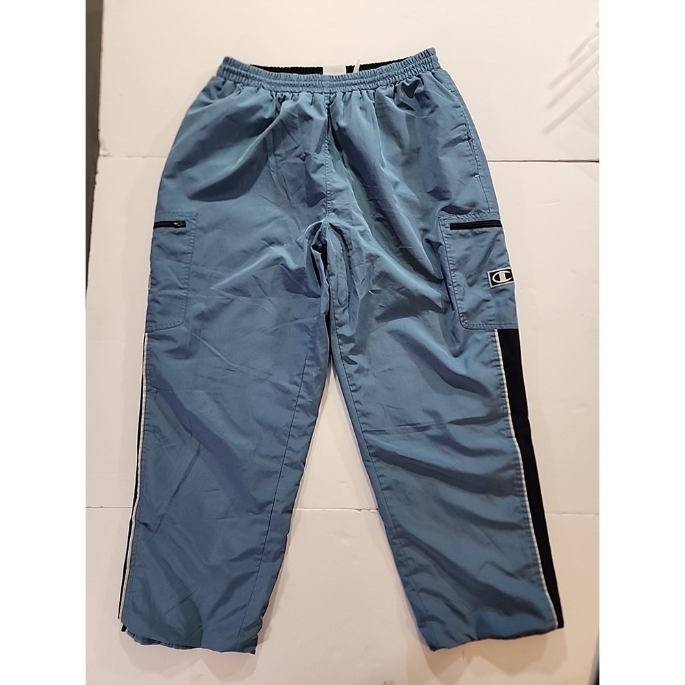 Vintage Champion Sweatpants Adult Large Blue Fleece Lined Drawstring 90s Y2K VTG